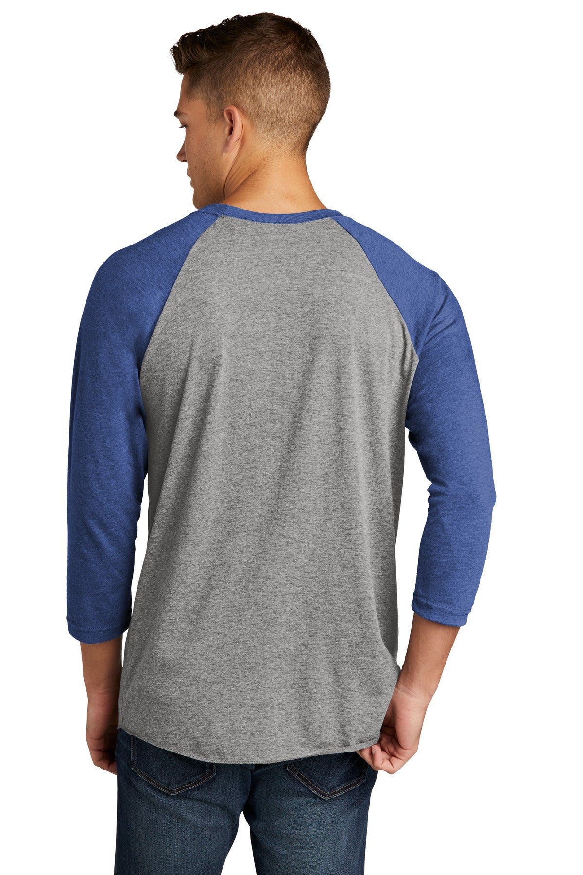 Next Level Apparel   Adult Tri-Blend 3/4-Sleeve Raglan Tee - VTG Royal/ Prem Hthr