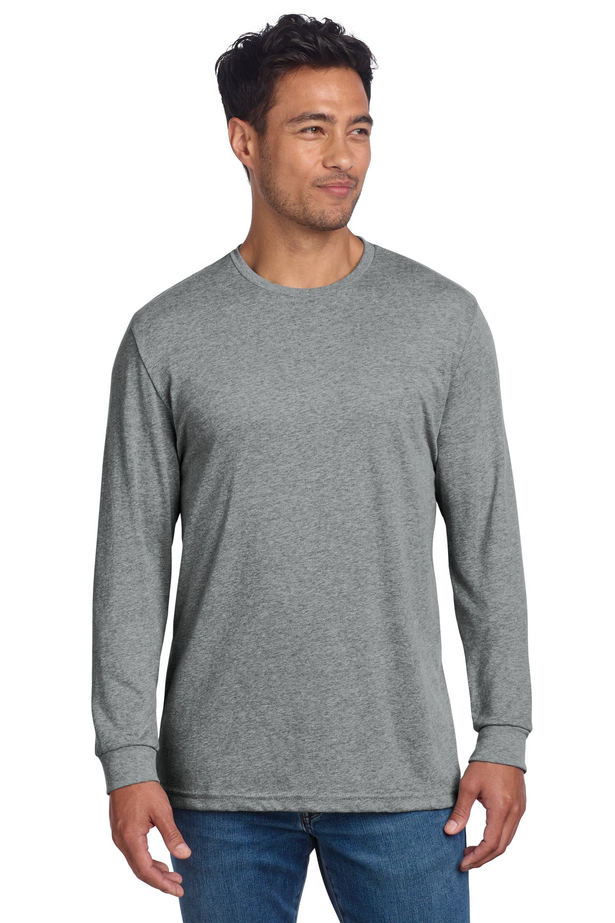 Next Level Apparel Adult CVC Long Sleeve Tee - Dark Heather Grey