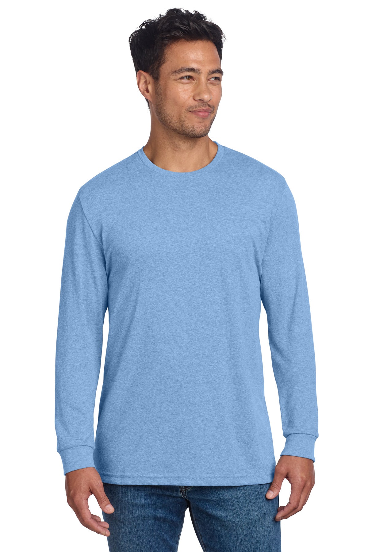 Next Level Apparel Adult CVC Long Sleeve Tee - Heather Columbia Blue