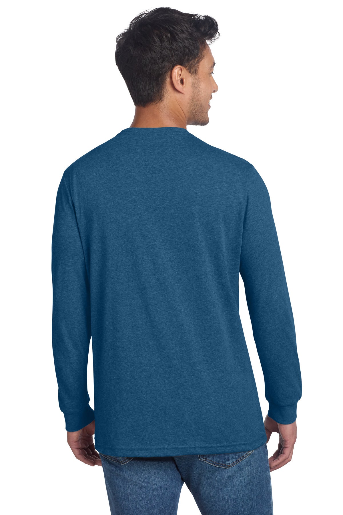 Next Level Apparel Adult CVC Long Sleeve Tee - Heather Cool Blue