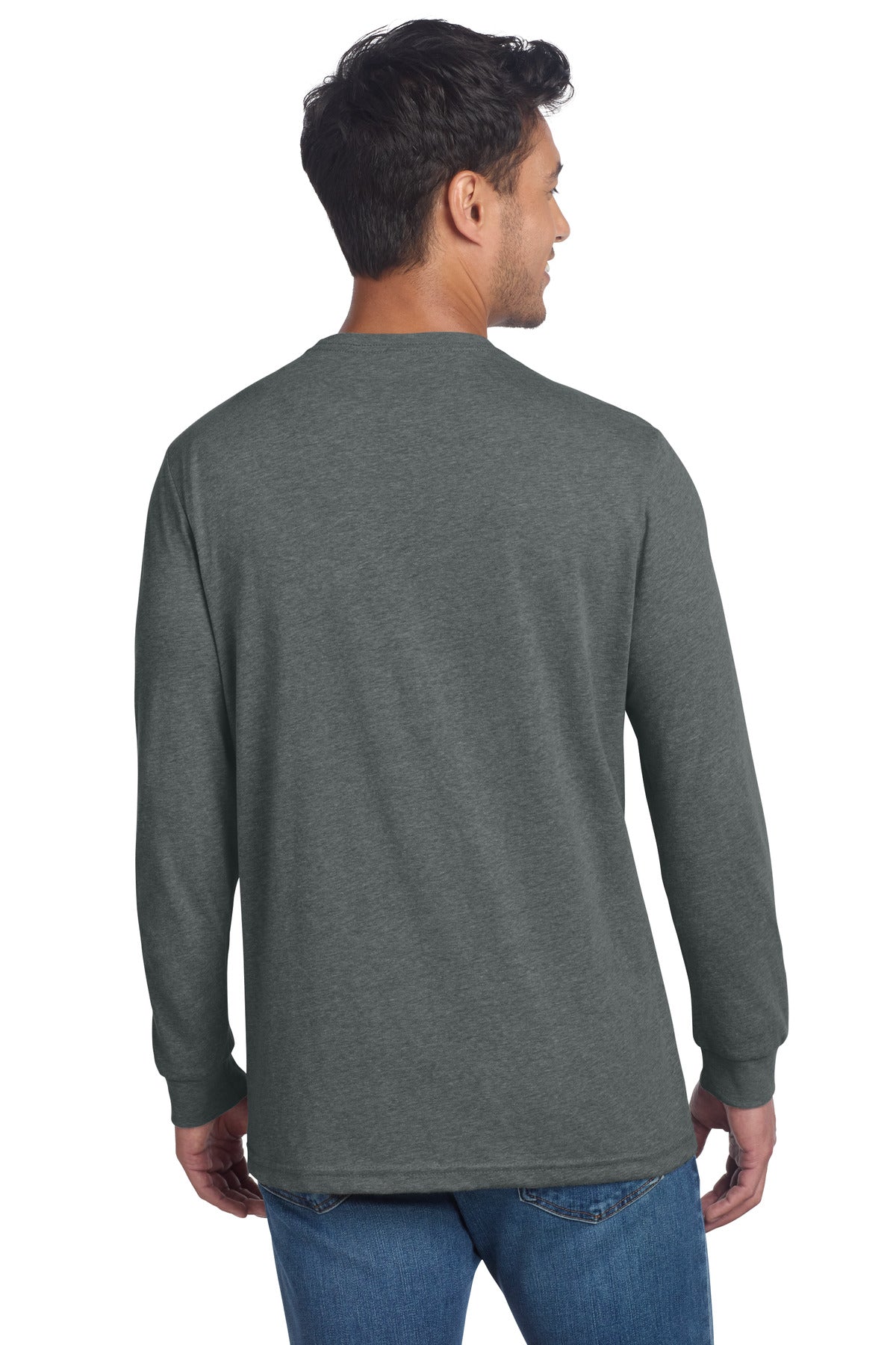 Next Level Apparel Adult CVC Long Sleeve Tee - Heather Heavy Metal
