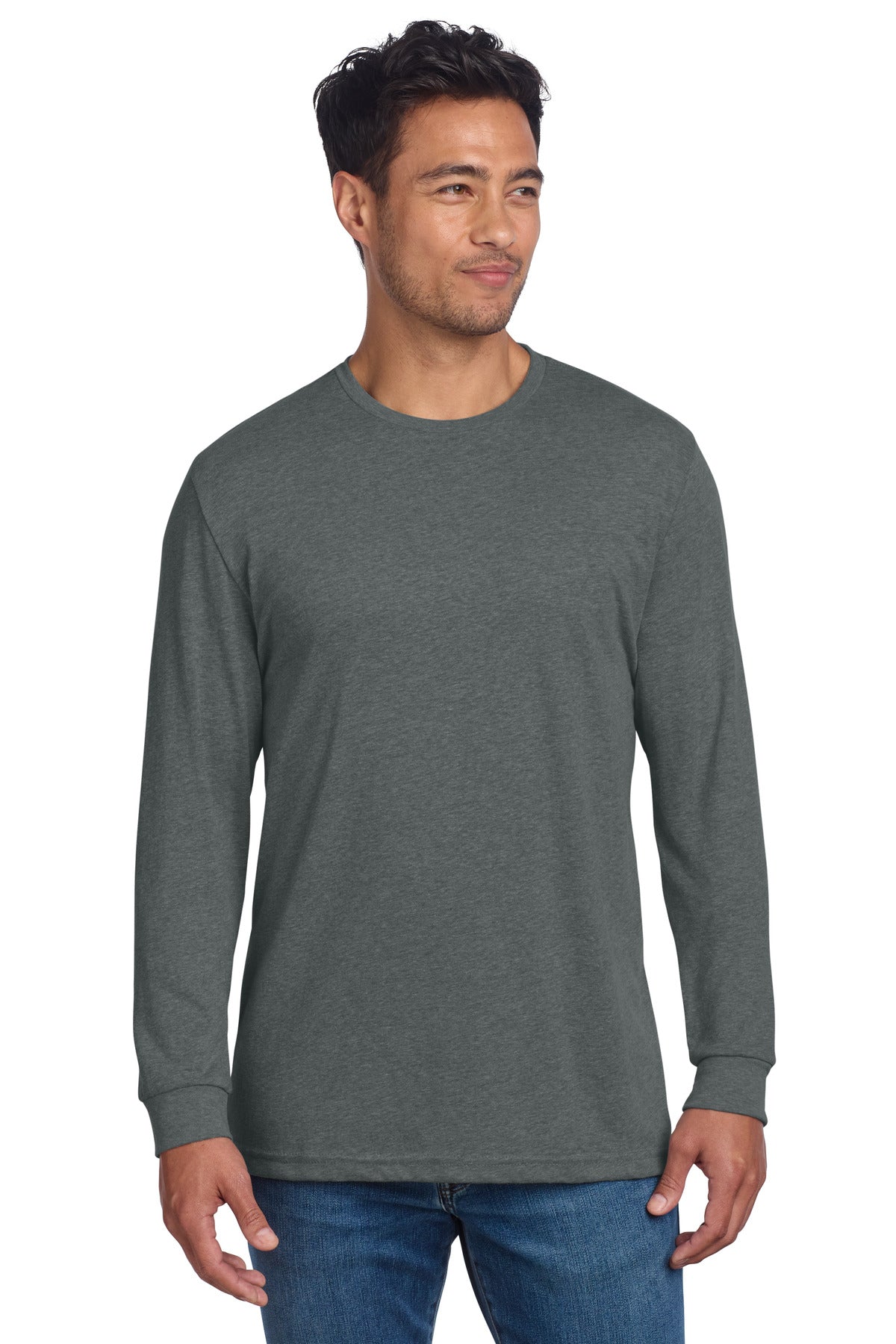 Next Level Apparel Adult CVC Long Sleeve Tee - Heather Heavy Metal