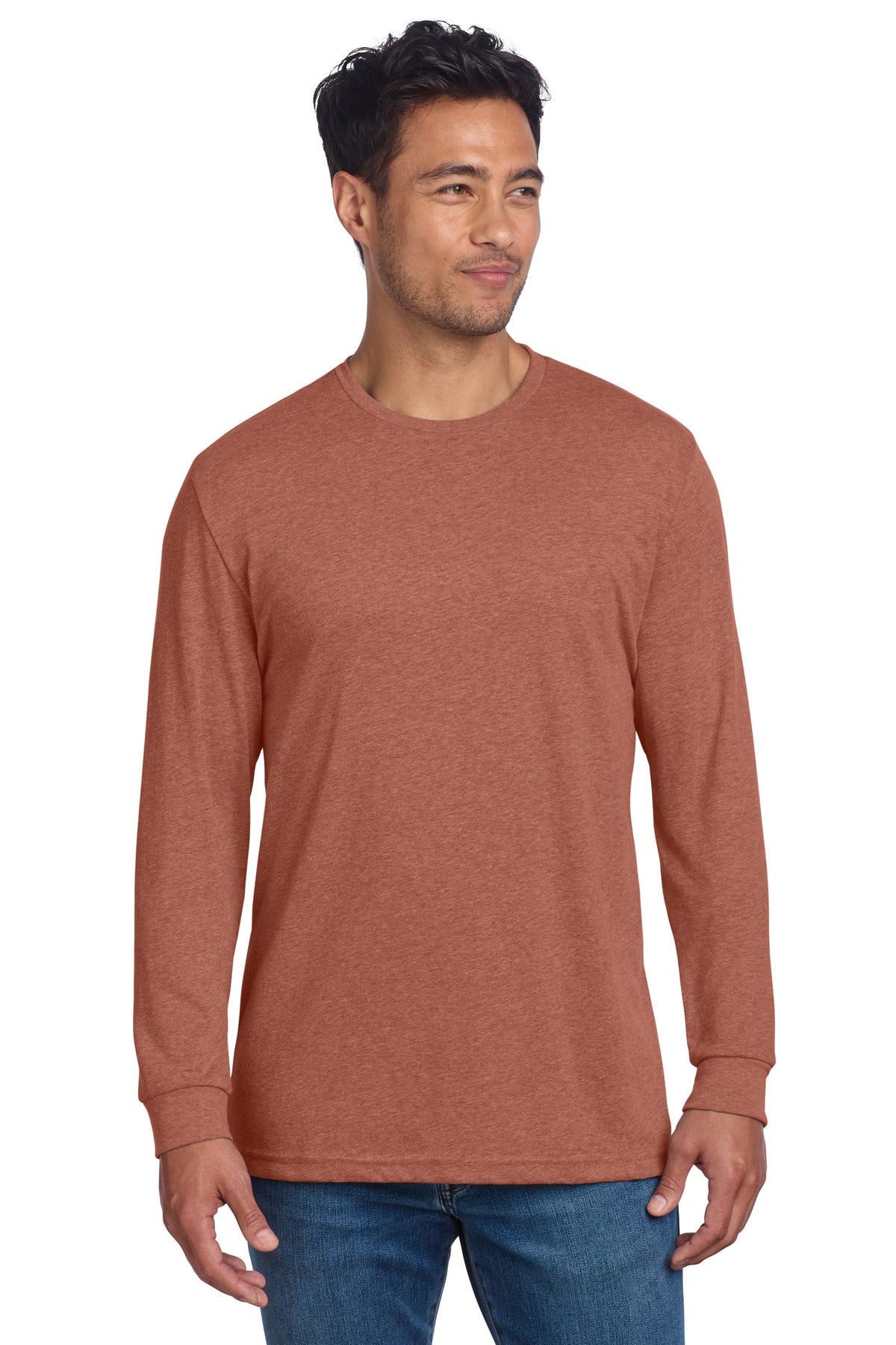Next Level Apparel Adult CVC Long Sleeve Tee - Heather Redwood
