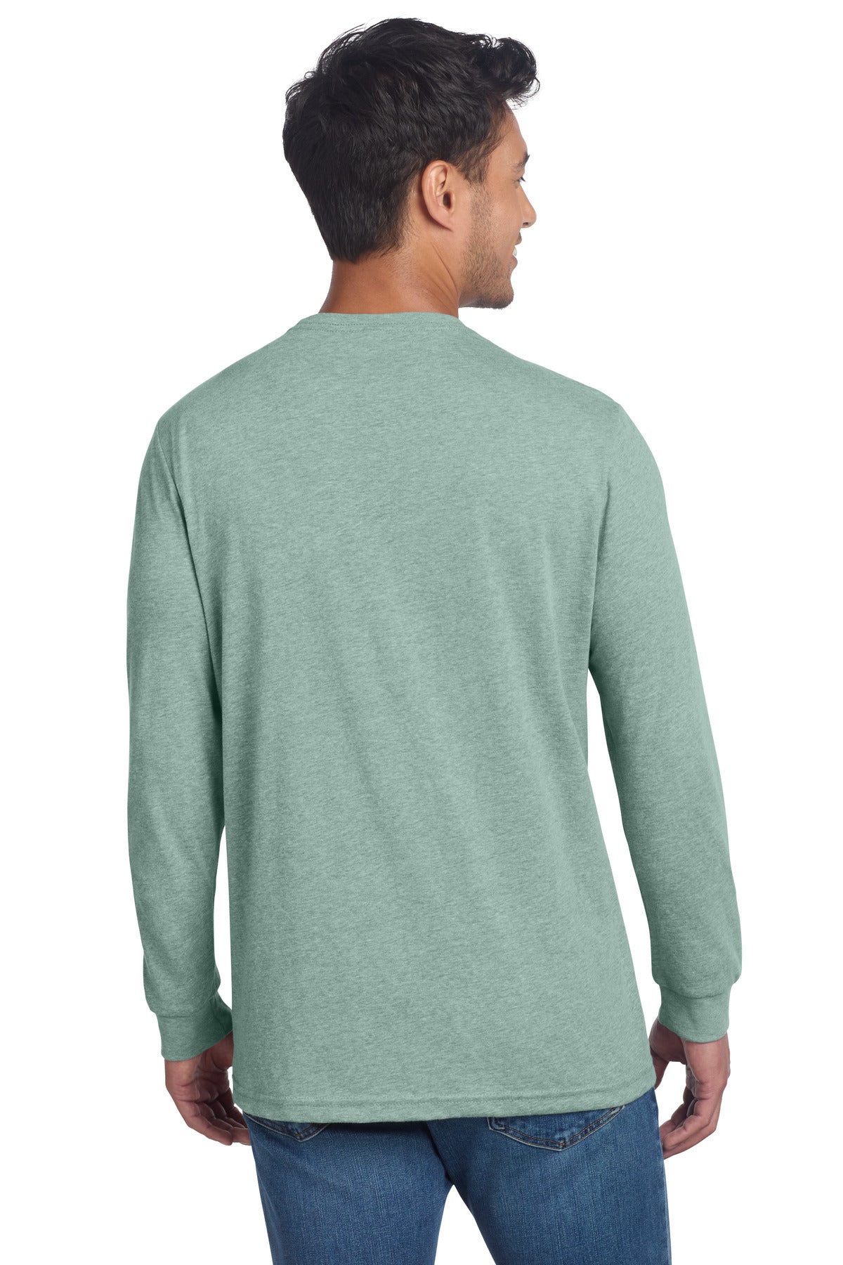 Next Level Apparel Adult CVC Long Sleeve Tee - Heather Seafoam