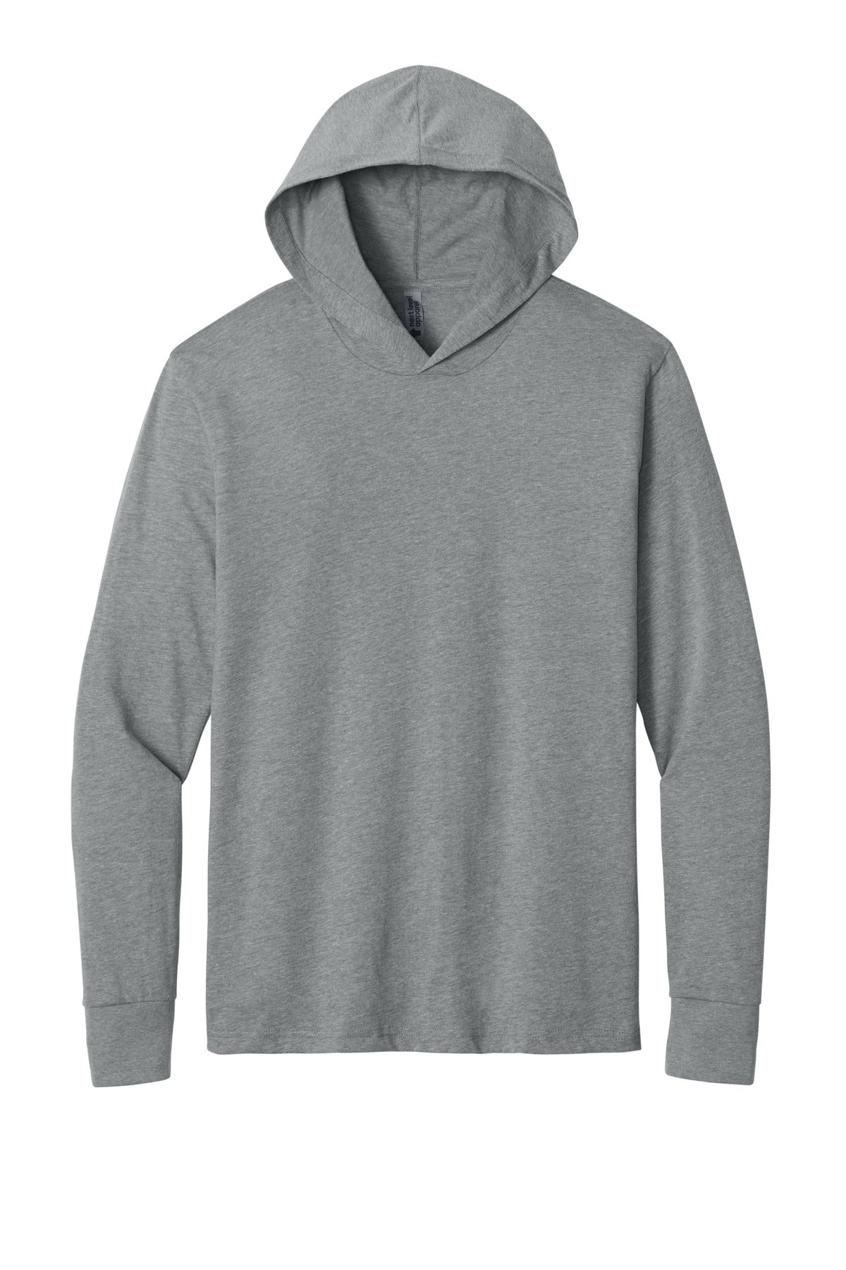 Next Level Apparel CVC Long Sleeve Hoodie - Dark Heather Gray