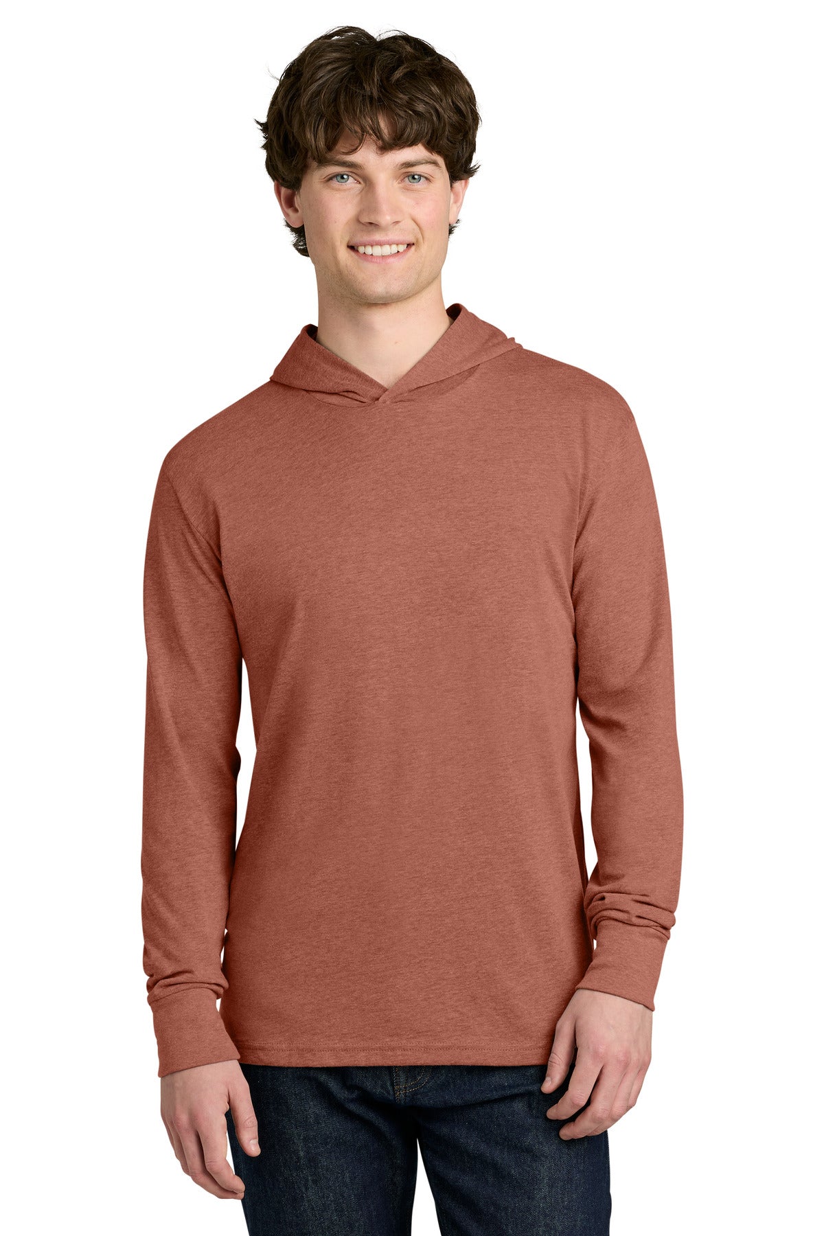 Next Level Apparel CVC Long Sleeve Hoodie - Heather Redwood