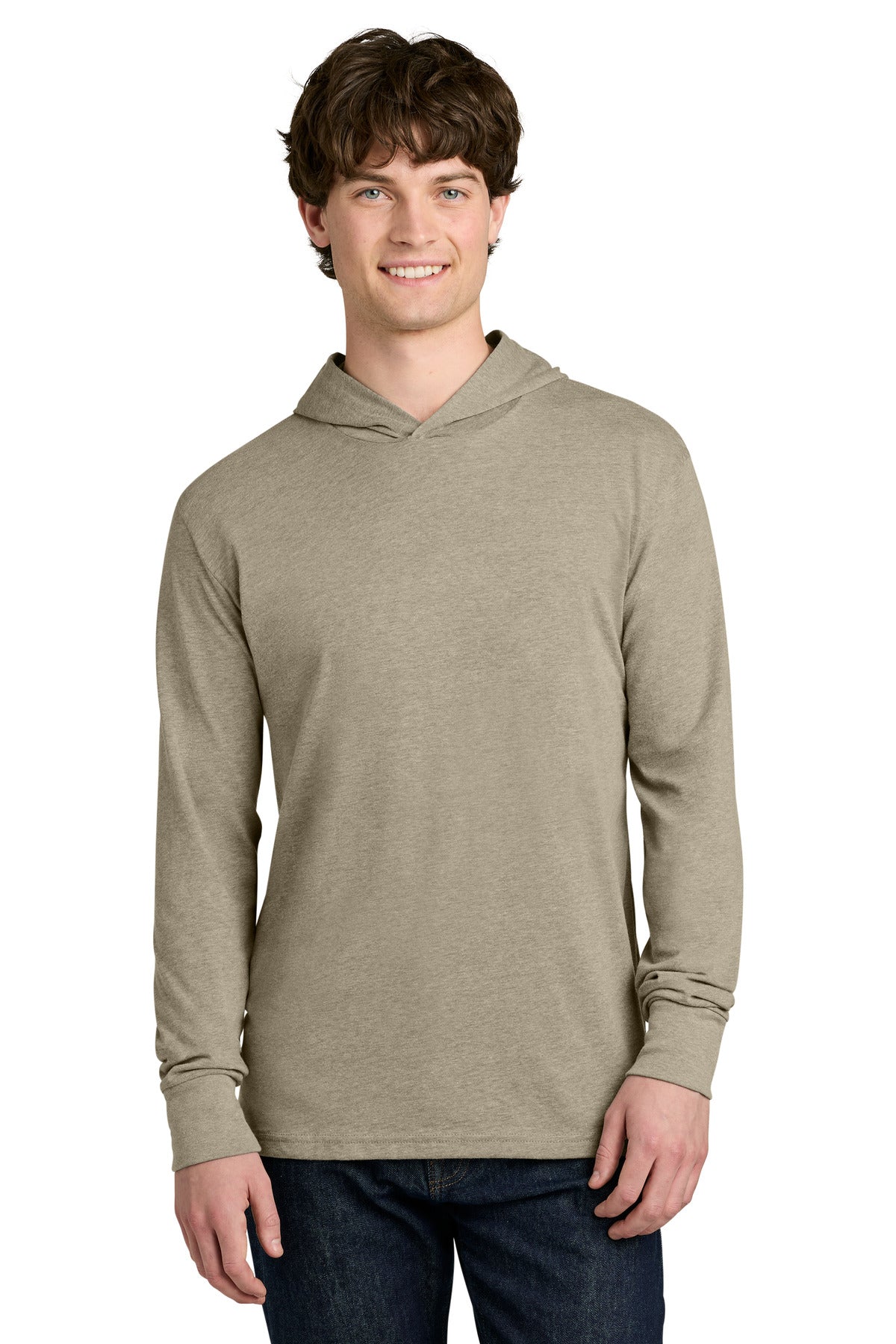 Next Level Apparel CVC Long Sleeve Hoodie - Heather Tan