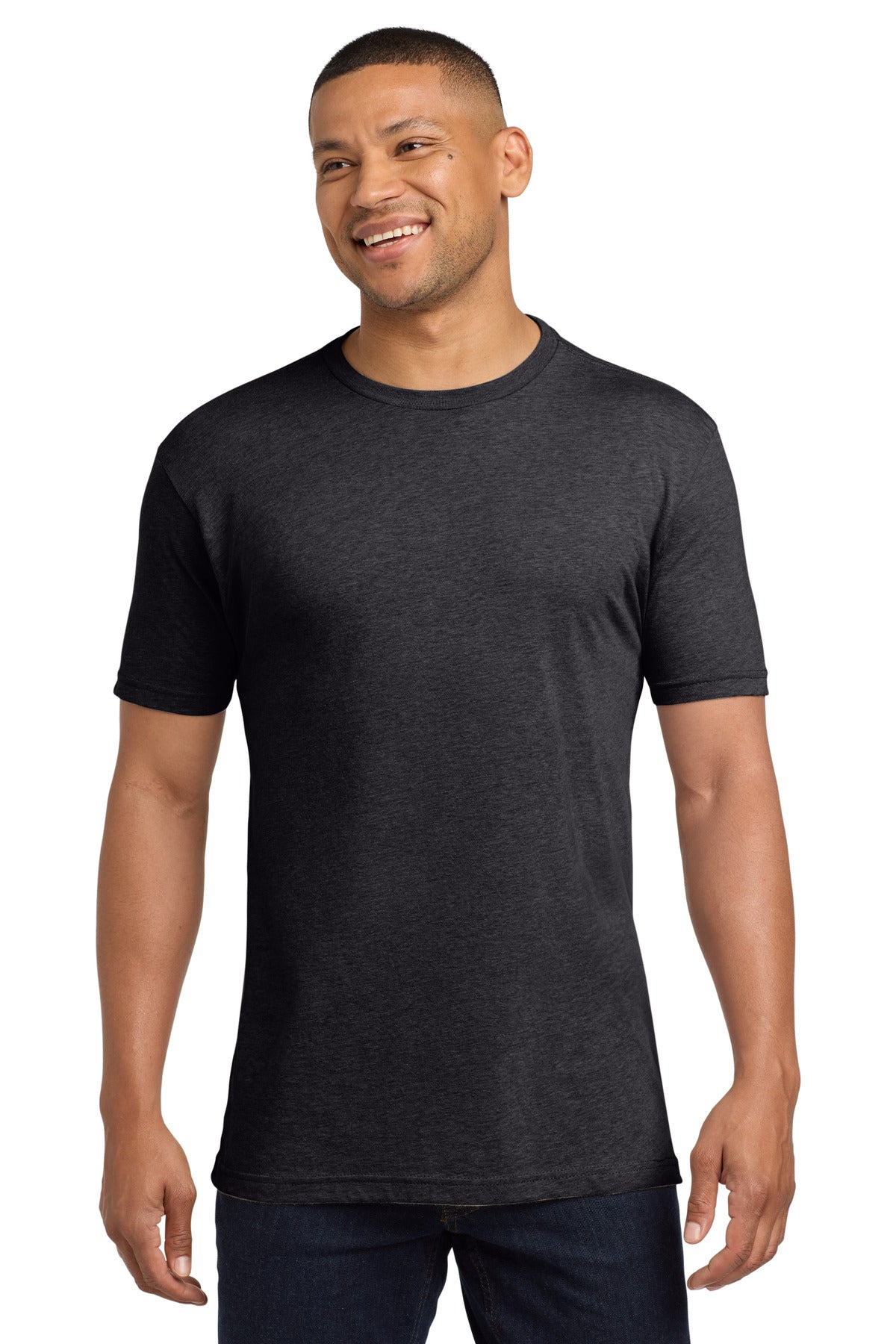Next Level Apparel  Adult CVC Sueded Tee - Heather Charcoal