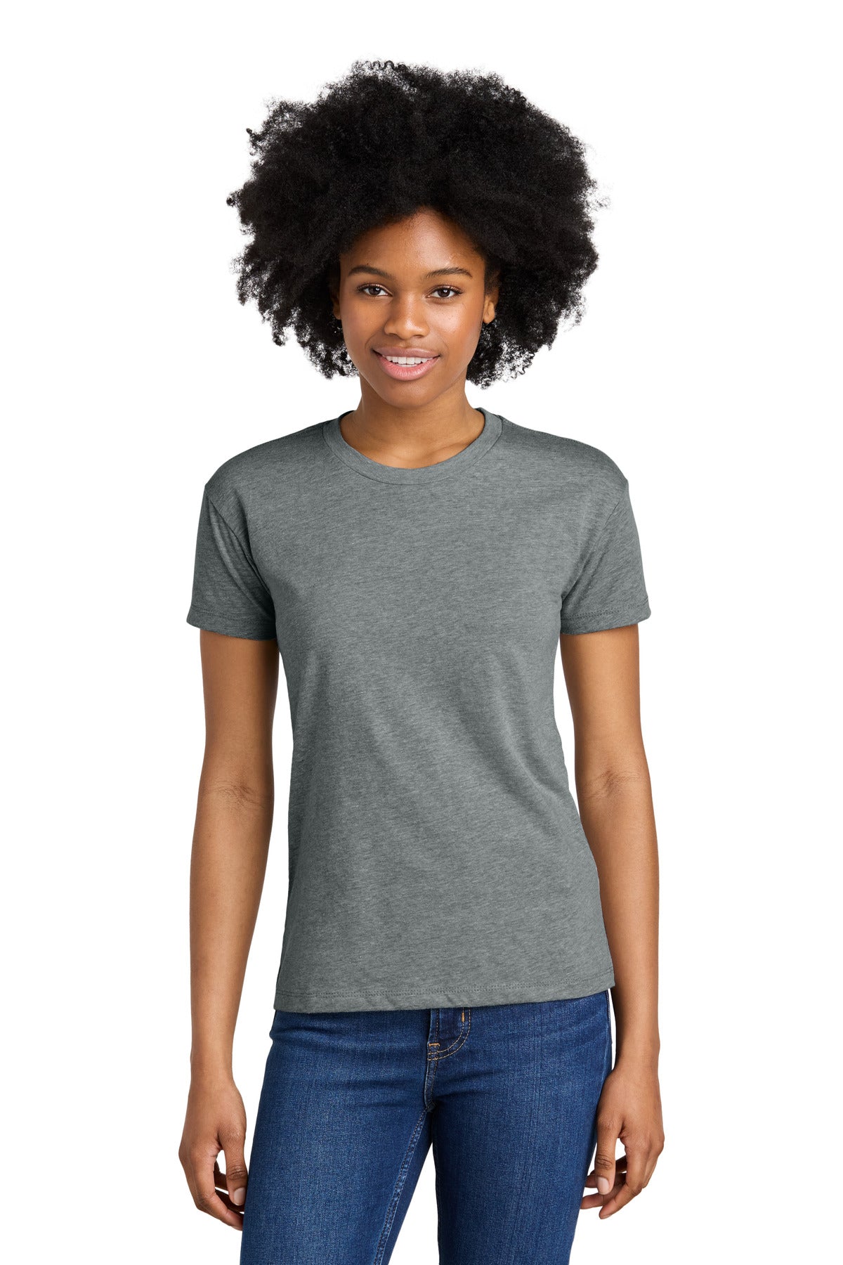 Next Level Apparel Women's CVC Relaxed Tee - Dark Heather Gray