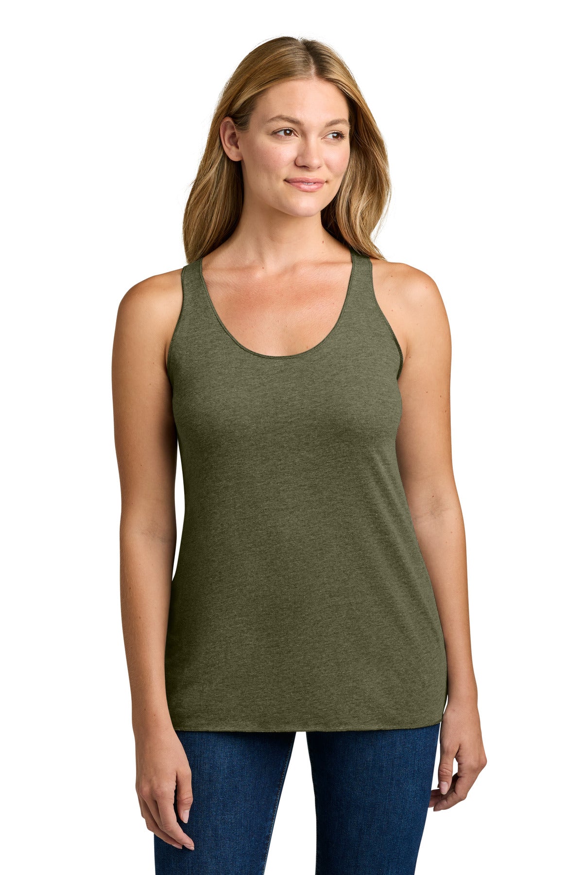 Next Level Apparel  Women's Tri-Blend Racerback Tank - Military Green