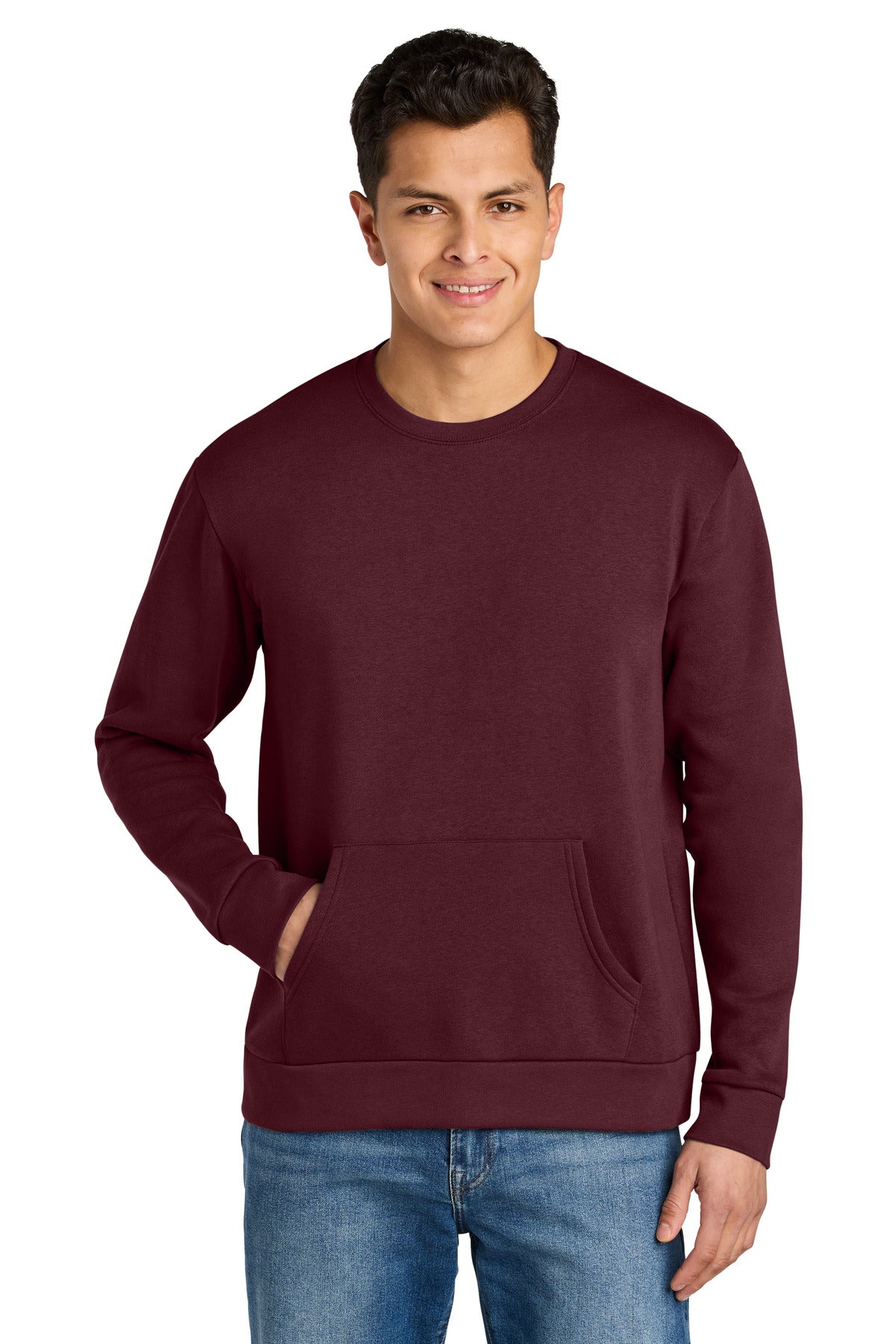 Next Level Apparel Santa Barbara Pocket Sweatshirt - Maroon