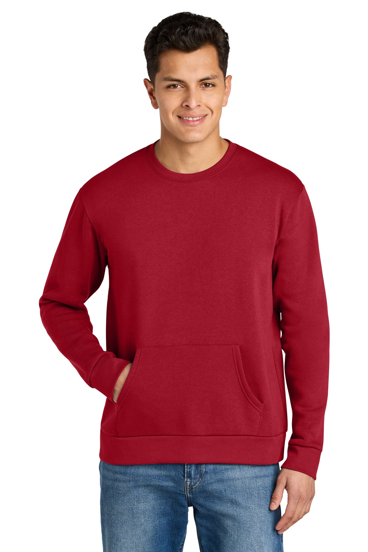 Next Level Apparel Santa Barbara Pocket Sweatshirt - Red