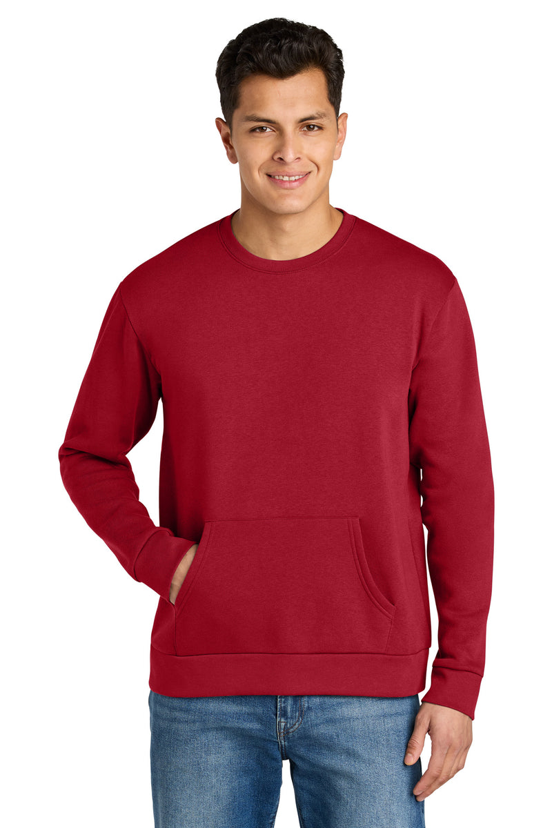 Next Level Apparel Santa Barbara Pocket Sweatshirt - Red