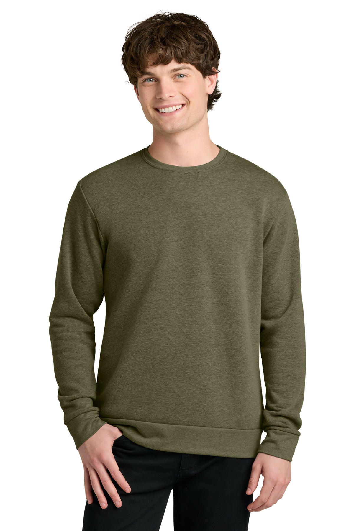 Next Level Apparel Adult Malibu Crewneck Sweatshirt - Heather Military Green