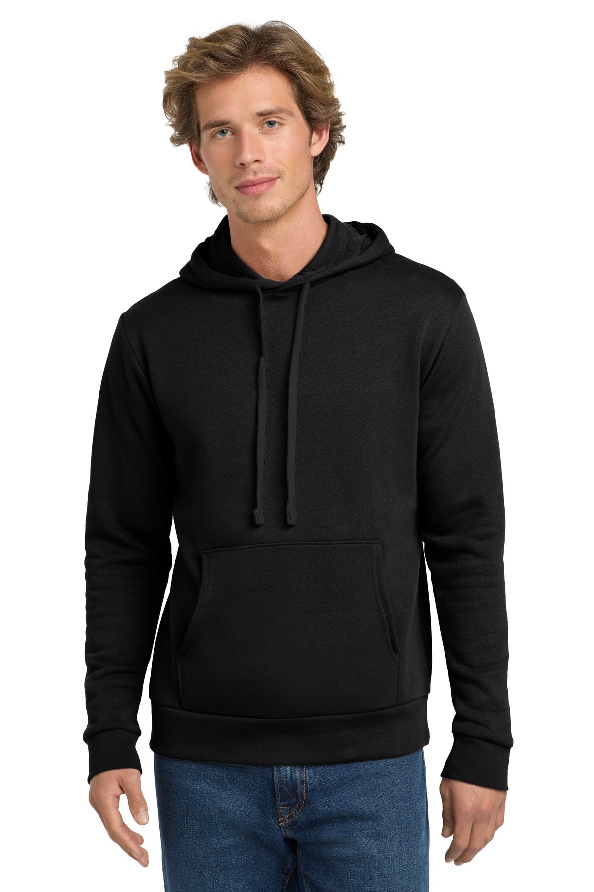 Next Level Apparel   Adult Santa Barbara Pullover Hoodie - Black On Black