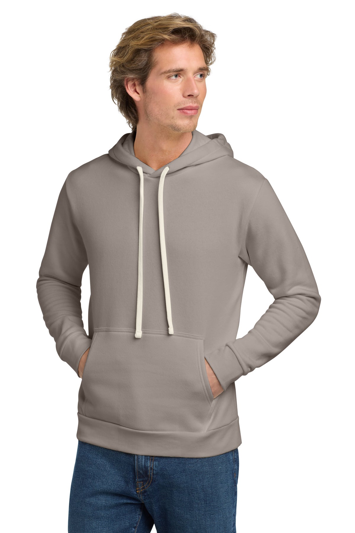 Next Level Apparel   Adult Santa Barbara Pullover Hoodie - Lead/ Light Gray