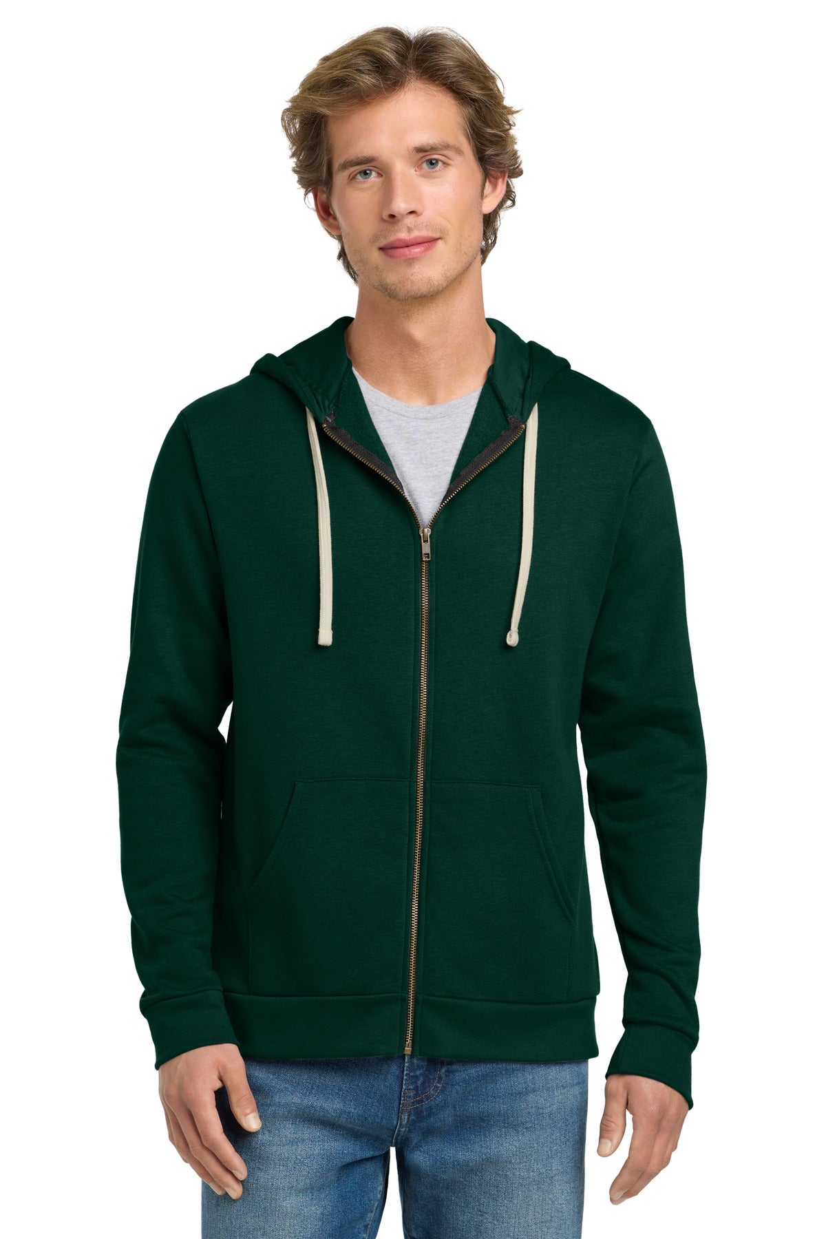 Next Level Apparel Adult Santa Barbara Zip Hoodie - Forest Green