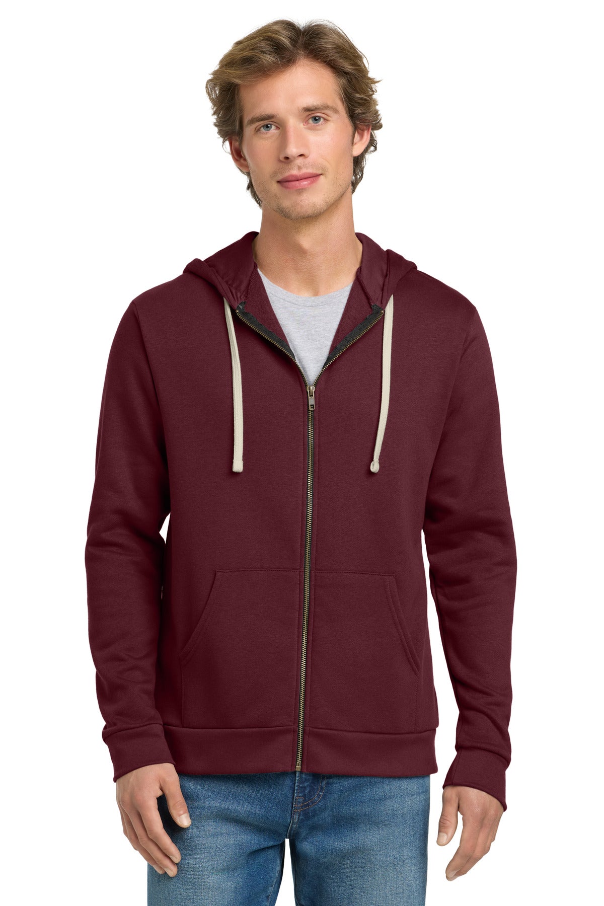 Next Level Apparel Adult Santa Barbara Zip Hoodie - Maroon