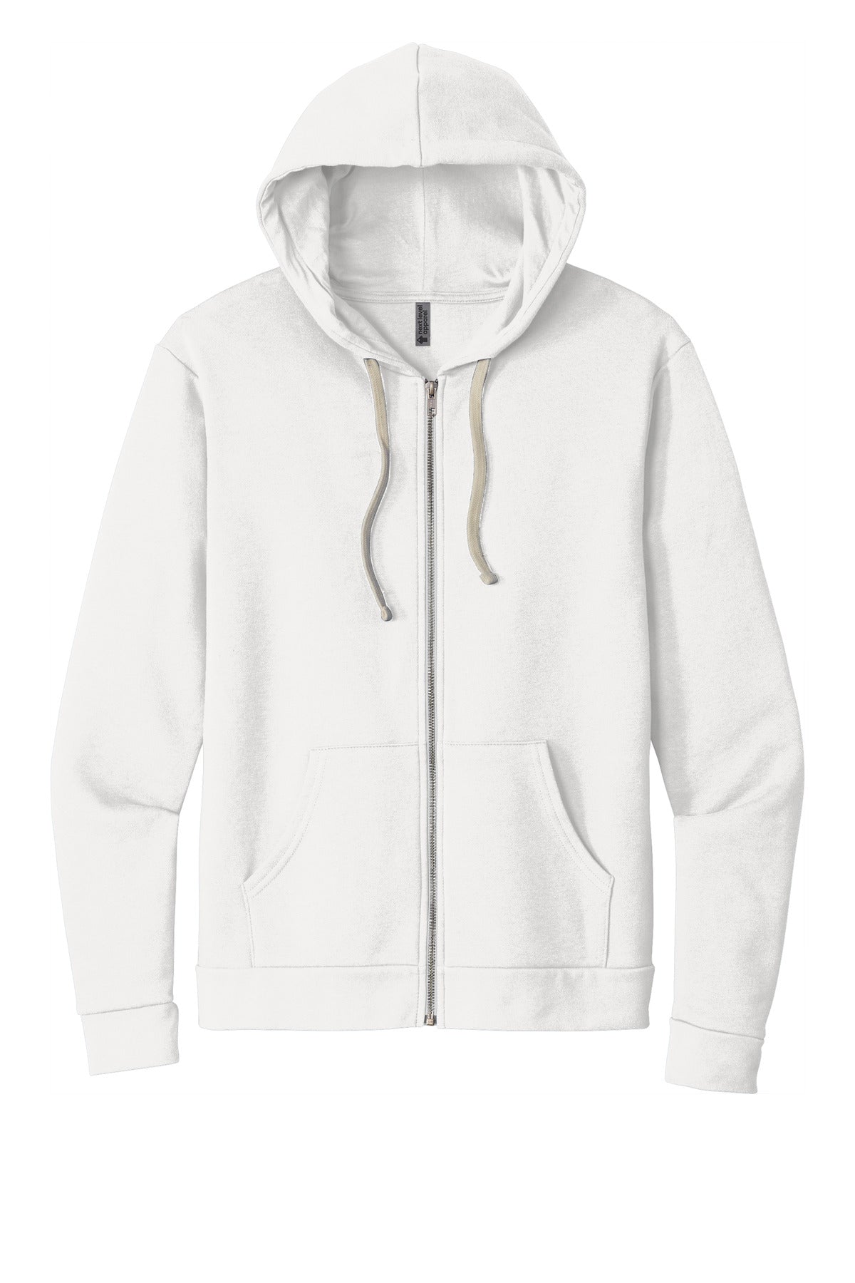 Next Level Apparel Adult Santa Barbara Zip Hoodie - White