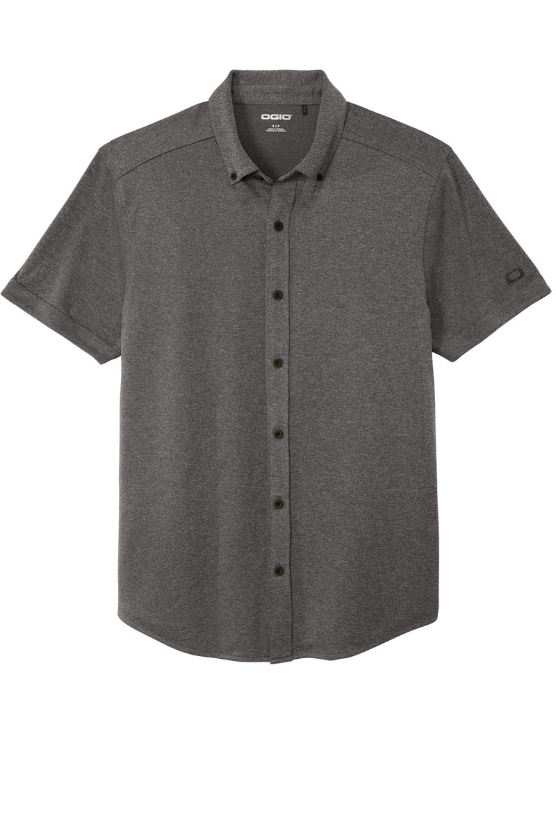 OGIO  Gravitate Full-Button Polo - Dark Heather Grey