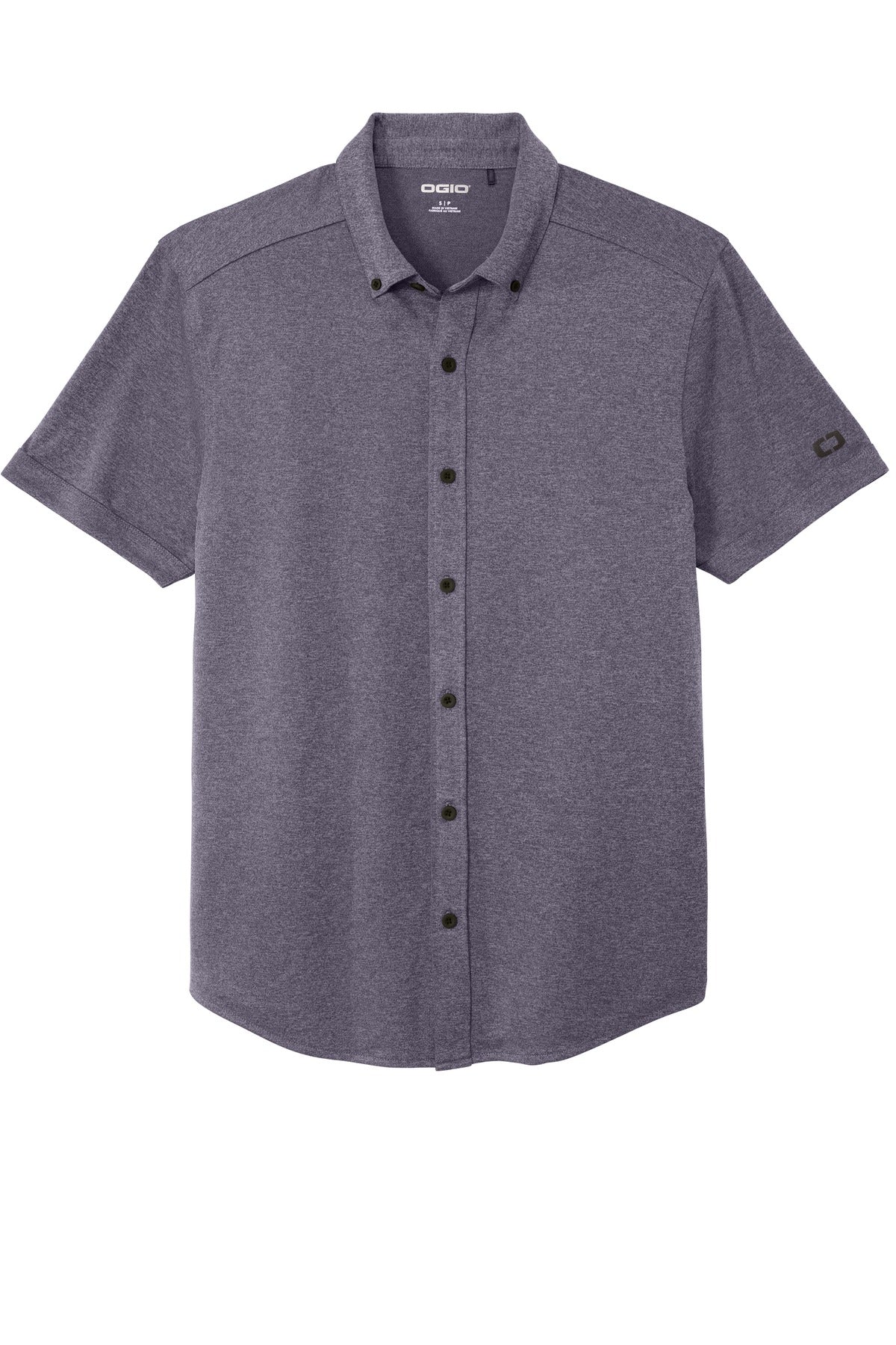 OGIO  Gravitate Full-Button Polo - Navy Heather