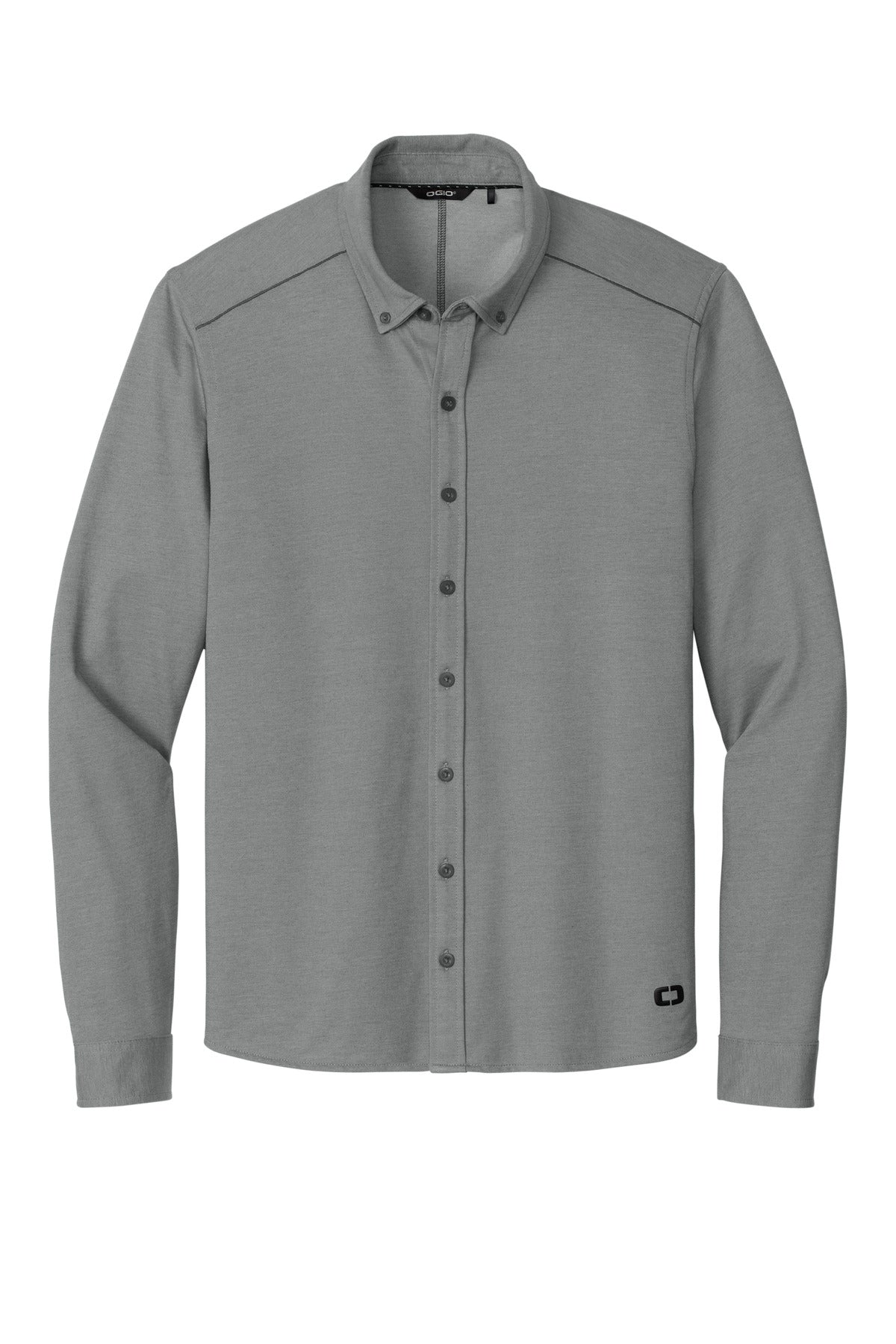 OGIO   Code Stretch Long Sleeve Button-Up - Tarmac Grey Heather