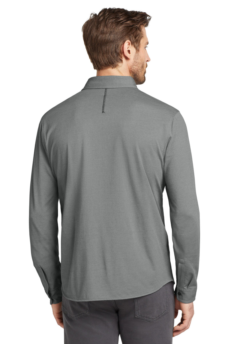 OGIO   Code Stretch Long Sleeve Button-Up - Tarmac Grey Heather