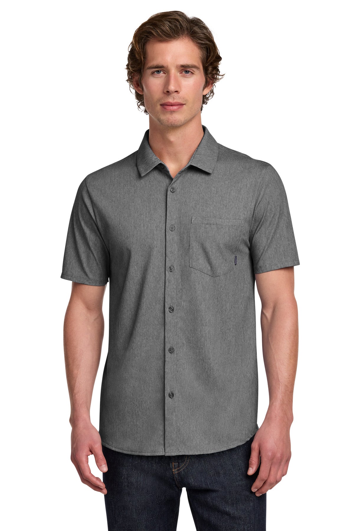 OGIO Extend Short Sleeve Button-Up - Blacktop Heather