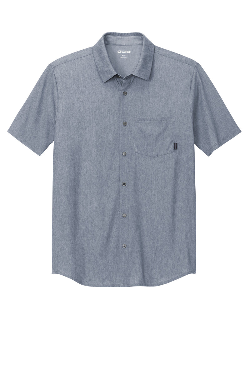 OGIO Extend Short Sleeve Button-Up - Deep Blue Heather