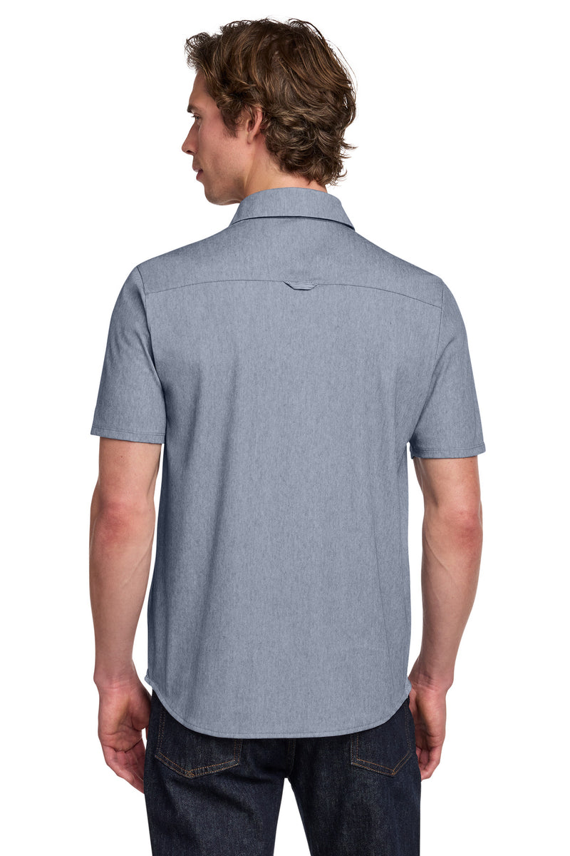 OGIO Extend Short Sleeve Button-Up - Deep Blue Heather