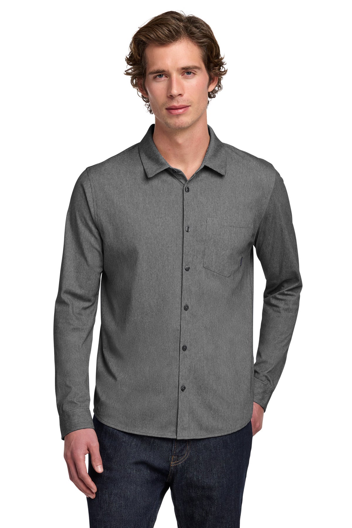 OGIO Extend Long Sleeve Button-Up - Blacktop Heather