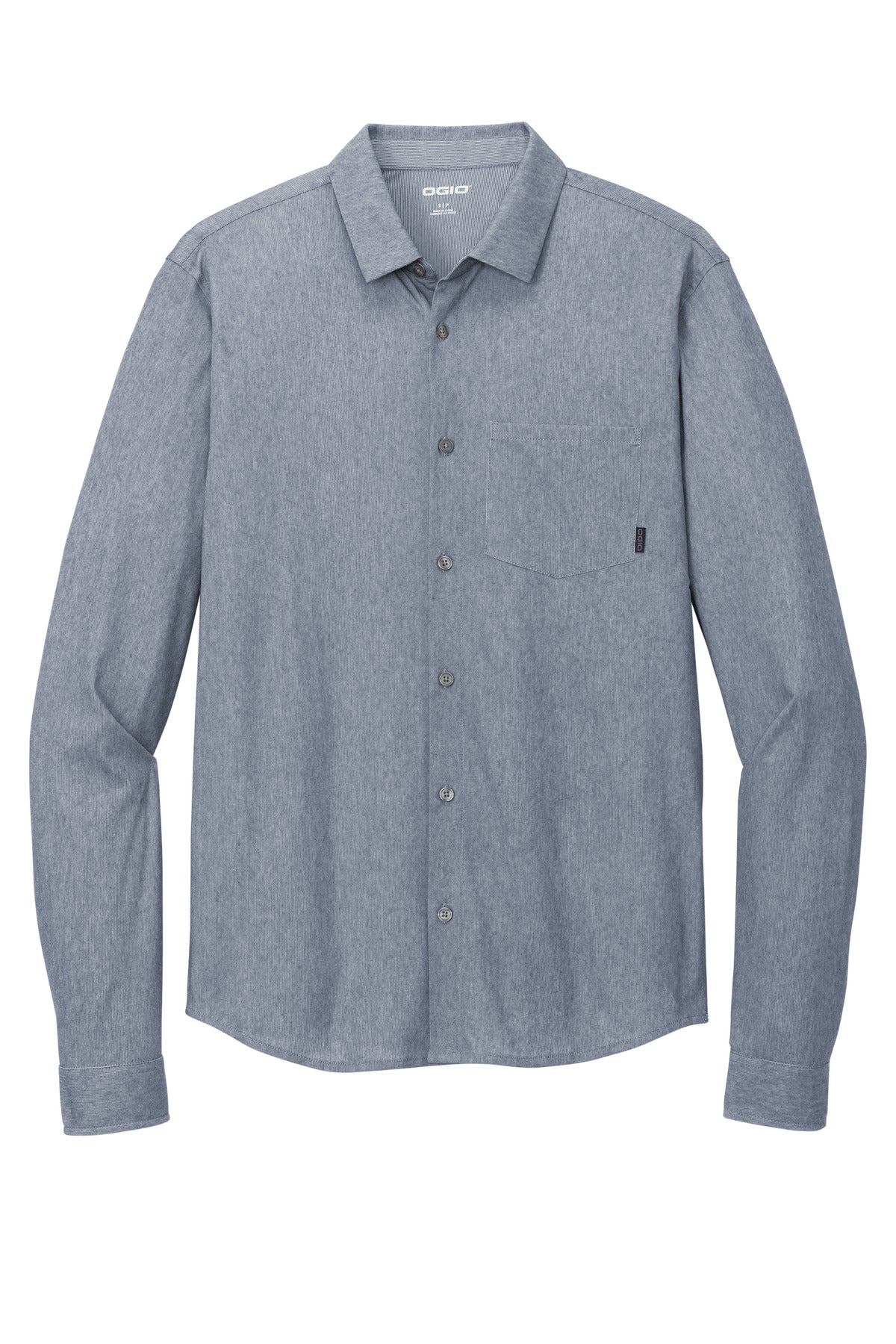 OGIO Extend Long Sleeve Button-Up - Deep Blue Heather