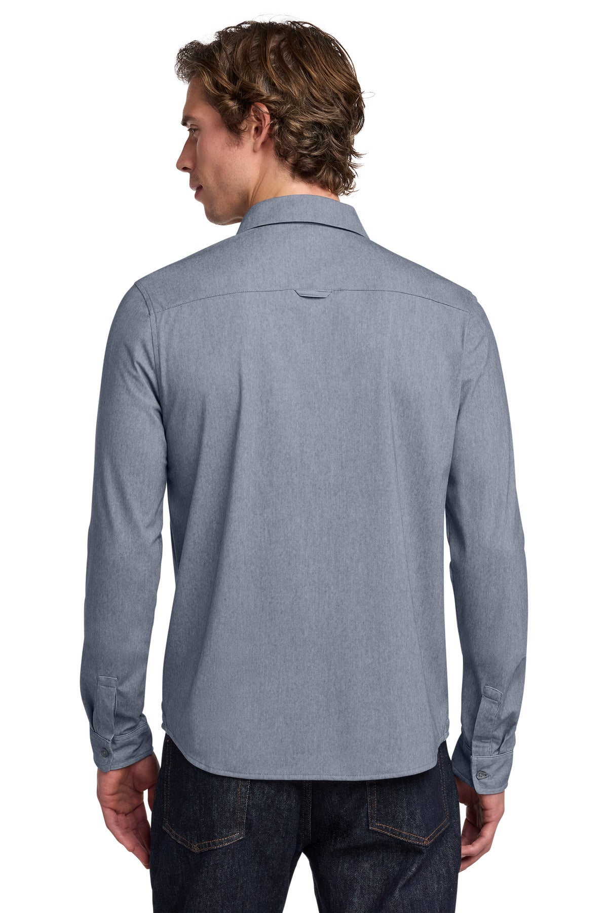 OGIO Extend Long Sleeve Button-Up - Deep Blue Heather