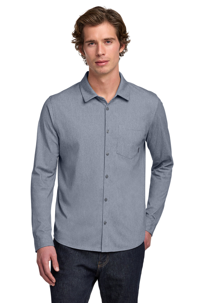 OGIO Extend Long Sleeve Button-Up - Deep Blue Heather