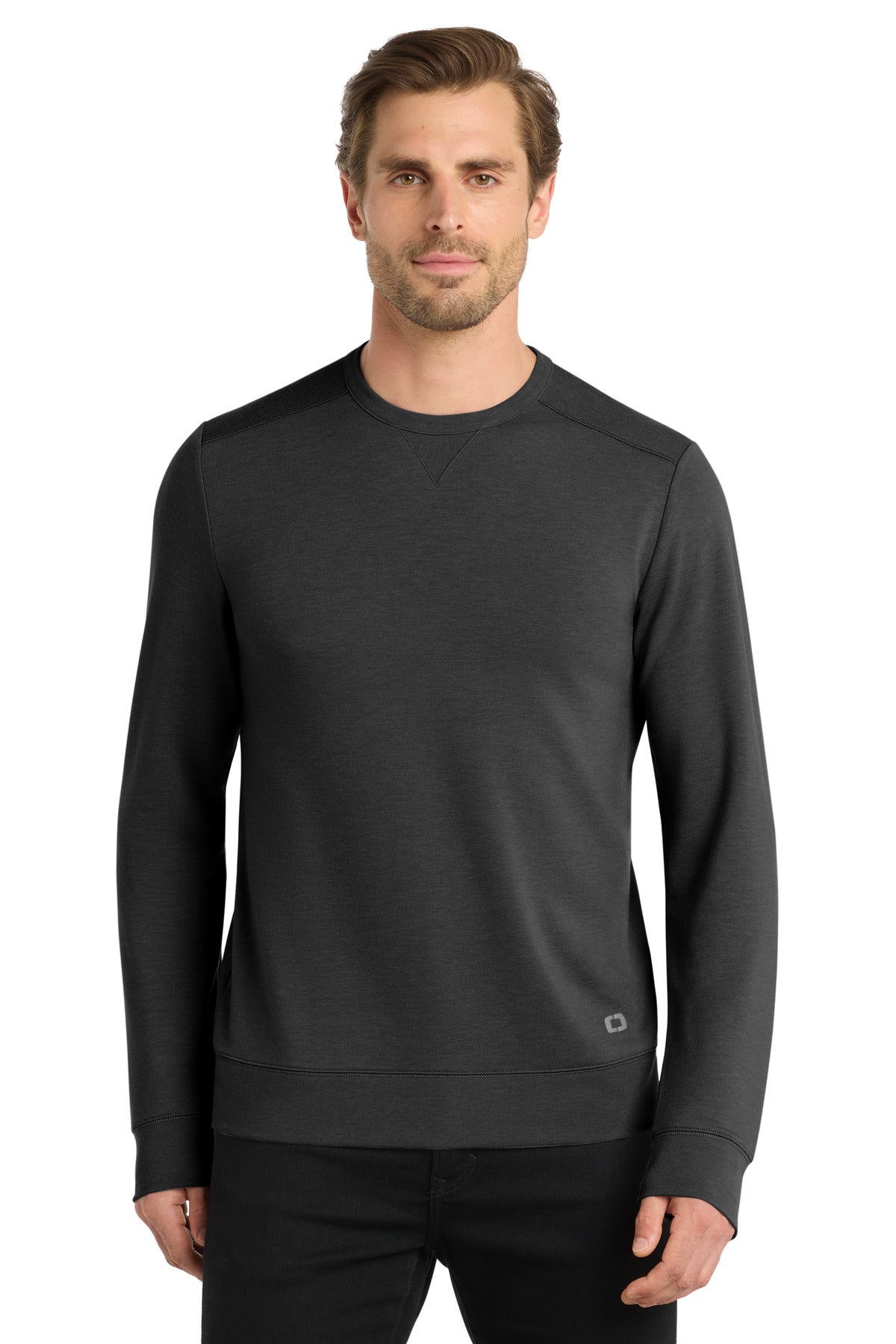 OGIO Luuma Flex Long Sleeve Crew - Tarmac Grey Heather