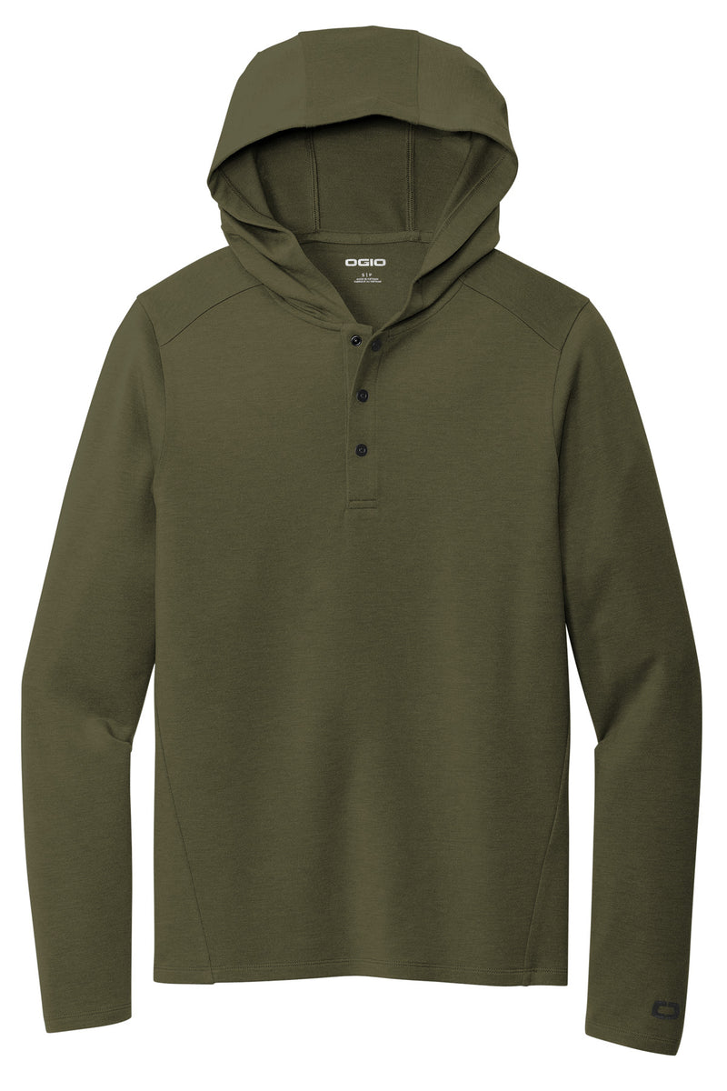 OGIO Luuma Flex Hooded Henley - Deep Olive