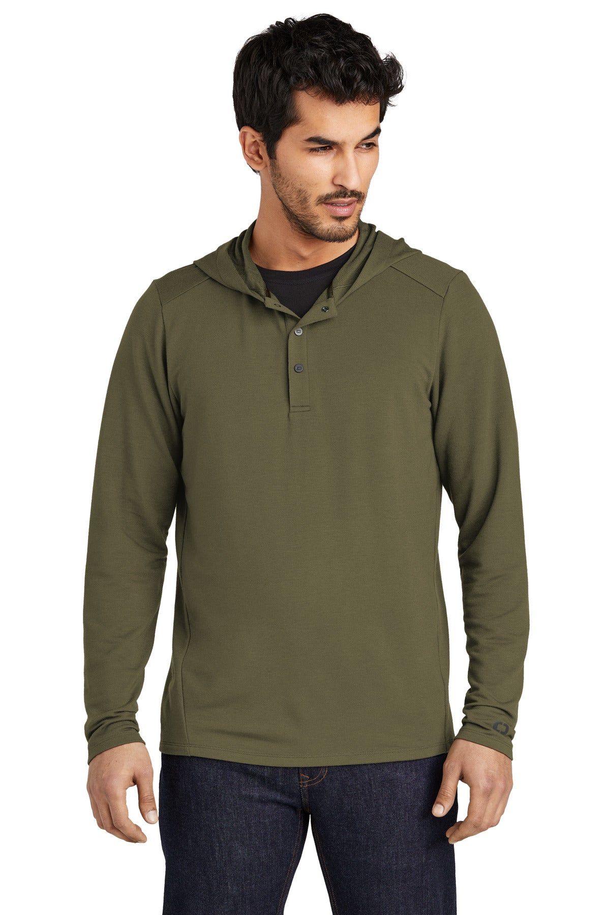 OGIO Luuma Flex Hooded Henley - Deep Olive