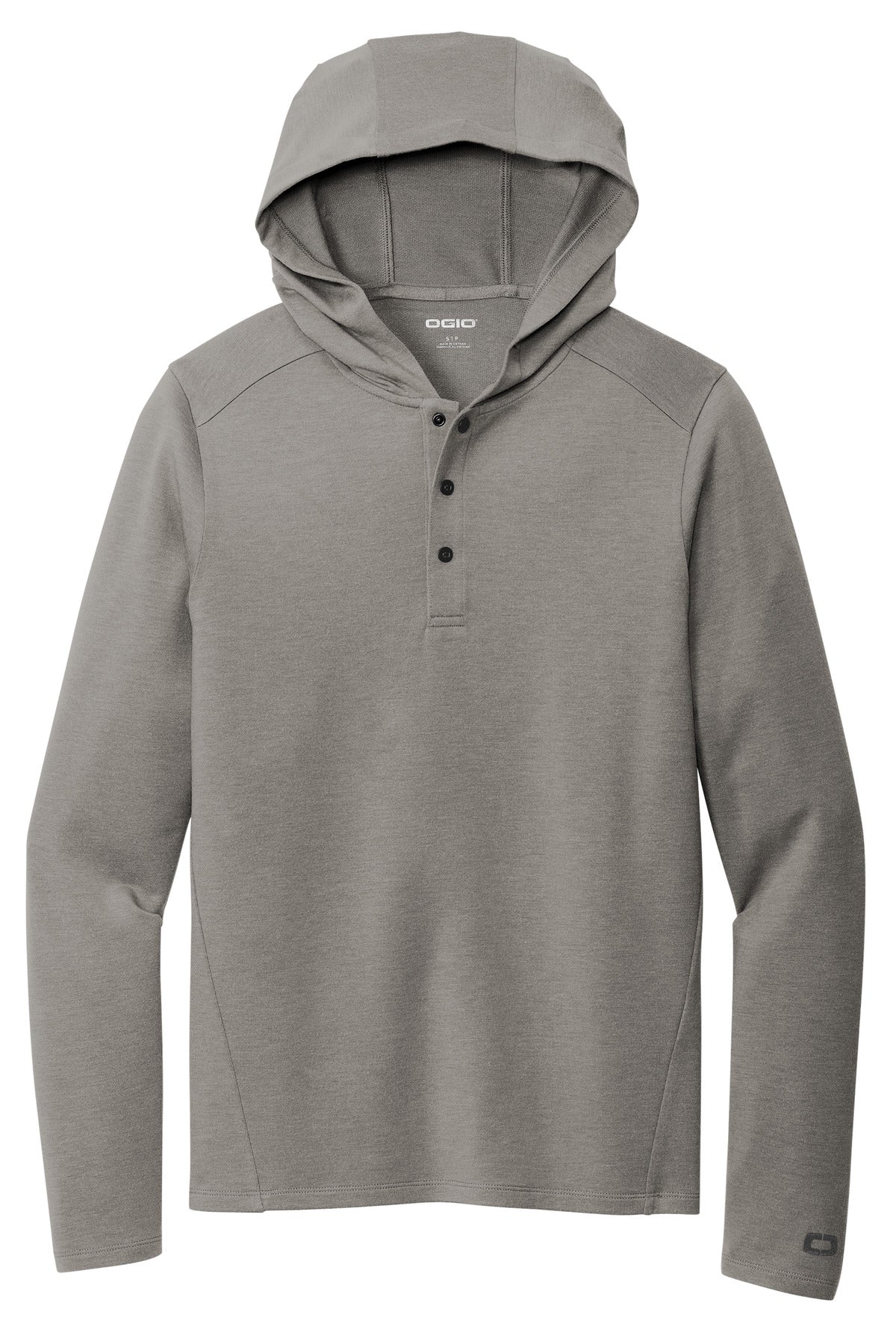 OGIO Luuma Flex Hooded Henley - Petrol Grey Heather