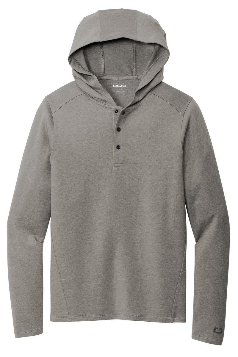 OGIO Luuma Flex Hooded Henley - Petrol Grey Heather