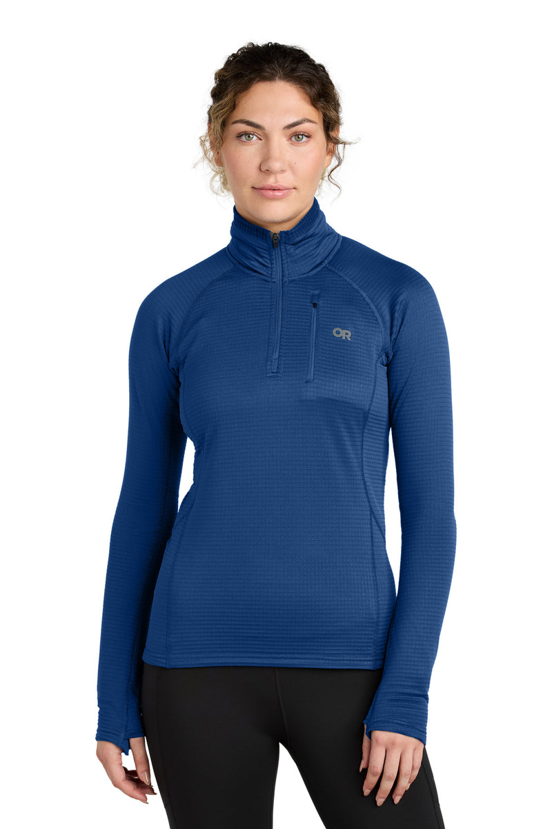 LIMITED EDITION Outdoor Research Women's Tech Grid 1/4-Zip Fleece - Galaxy Blue