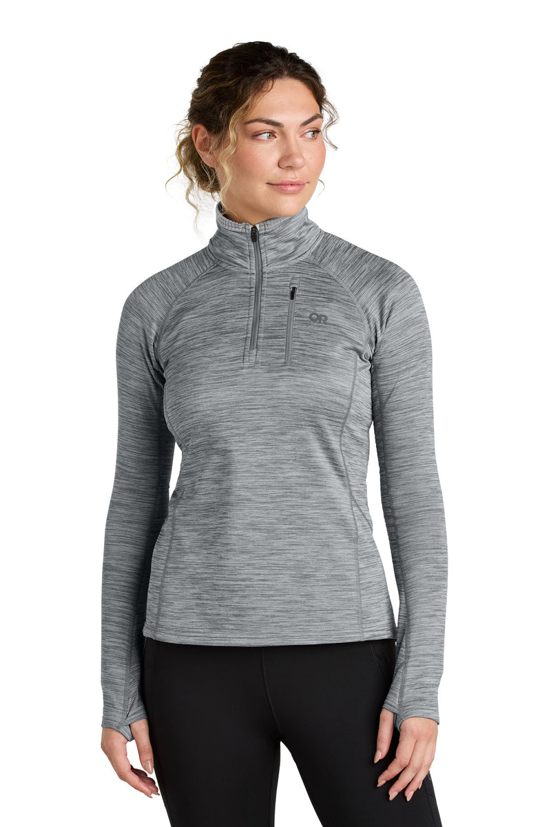 LIMITED EDITION Outdoor Research Women's Tech Grid 1/4-Zip Fleece - Grey Heather