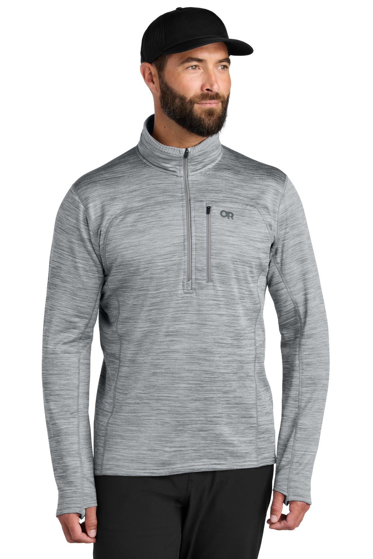 LIMITED EDITION Outdoor Research Tech Grid 1/4-Zip Fleece - Grey Heather