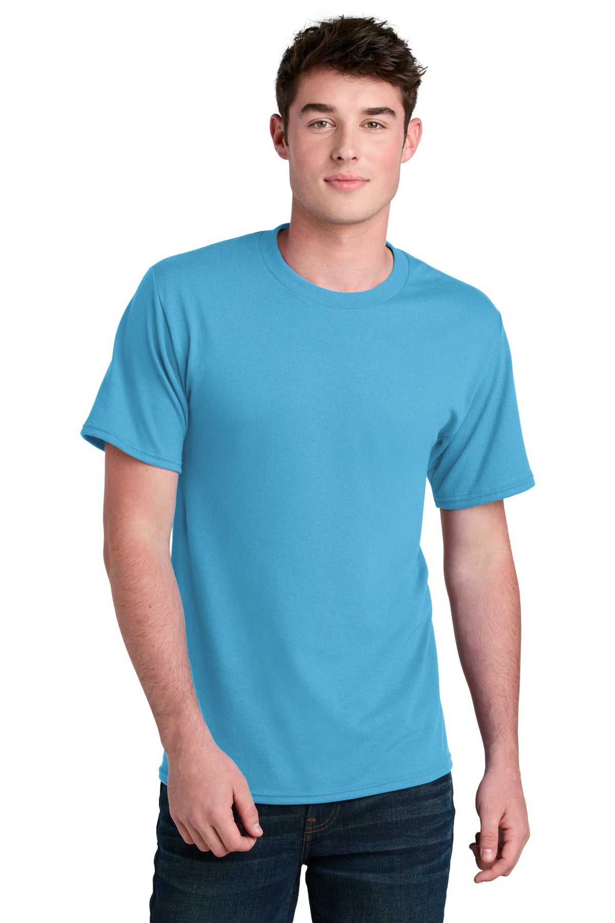 Port & Co Core Blend Recycled Tee - Aquatic Blue