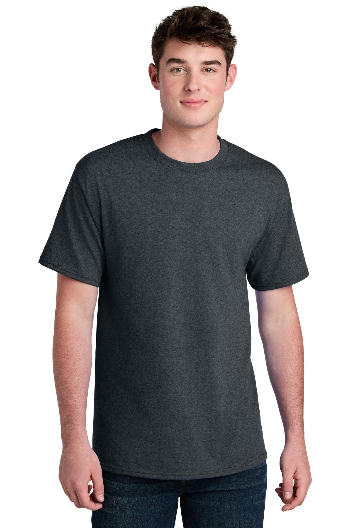 Port & Co Core Blend Recycled Tee - Dark Heather Grey