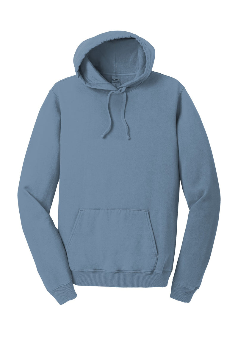 Port & Co Beach Wash Garment-Dyed Pullover Hooded Sweatshirt - Denim Blue