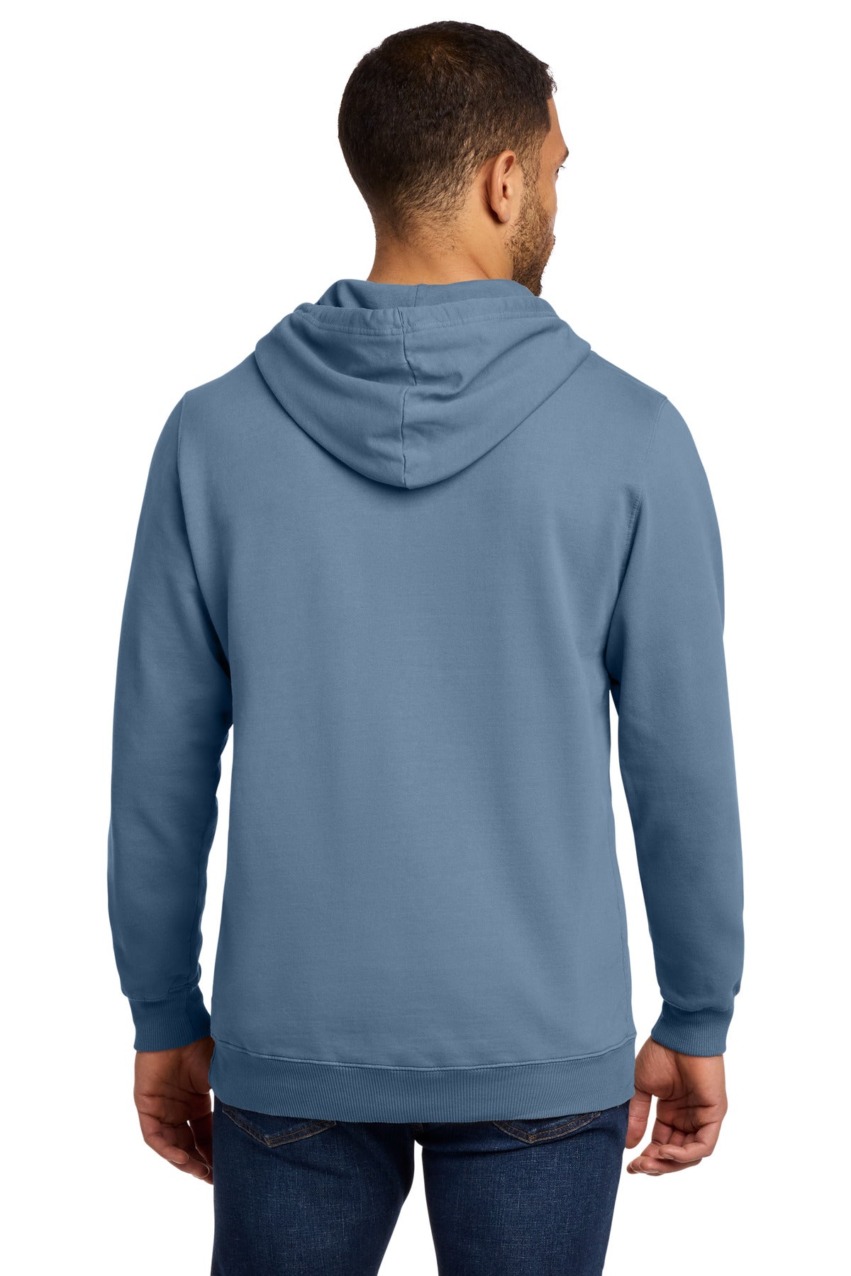 Port & Co Beach Wash Garment-Dyed Pullover Hooded Sweatshirt - Denim Blue