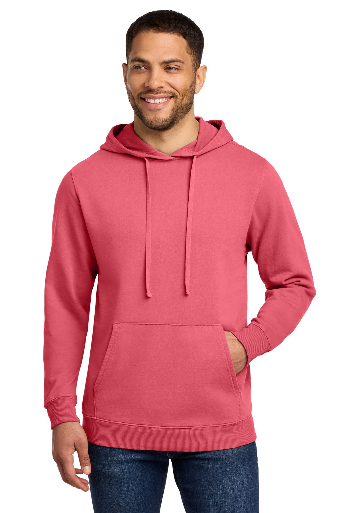 Port & Co Beach Wash Garment-Dyed Pullover Hooded Sweatshirt - Fruit Punch