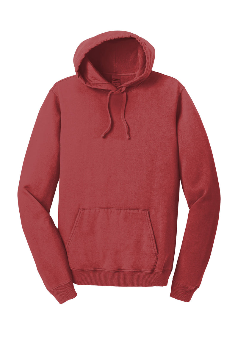 Port & Co Beach Wash Garment-Dyed Pullover Hooded Sweatshirt - Red Rock