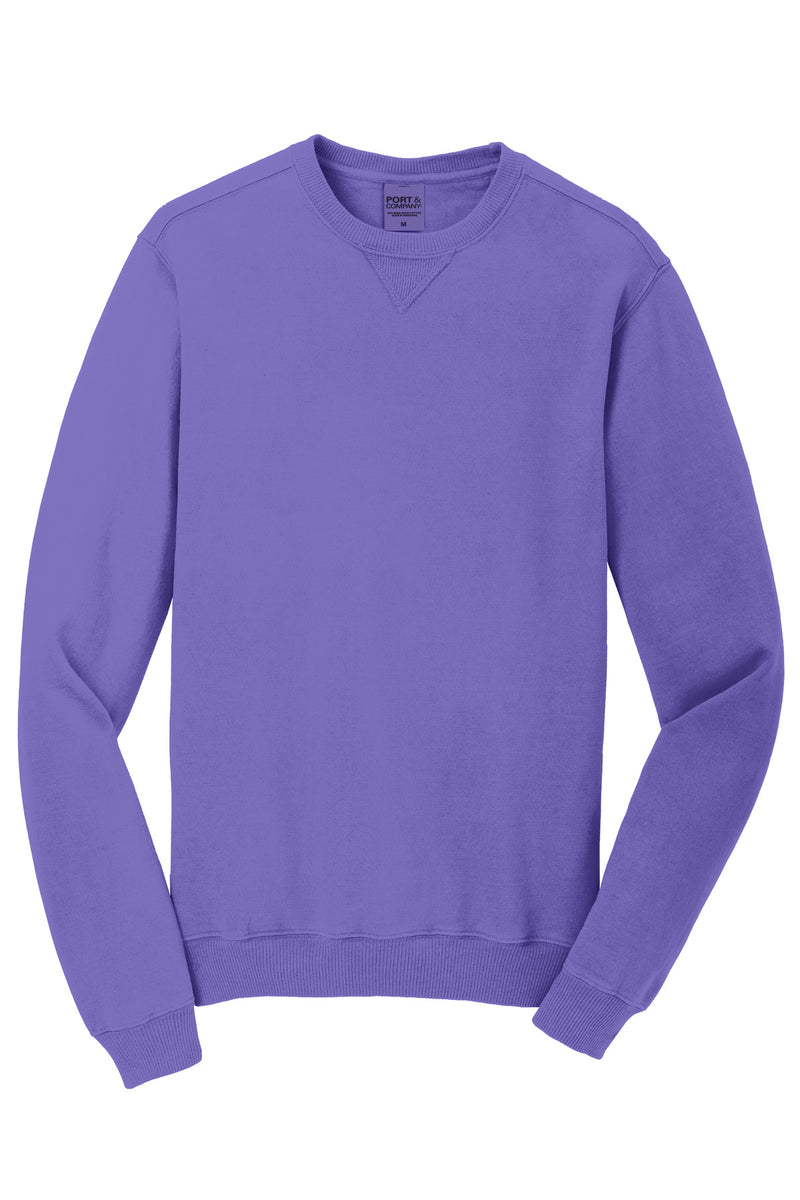 Port & Co Beach Wash Garment-Dyed Crewneck Sweatshirt - Amethyst