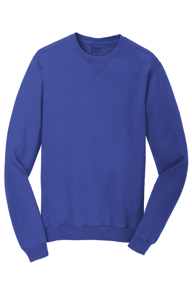Port & Co Beach Wash Garment-Dyed Crewneck Sweatshirt - Blue Iris